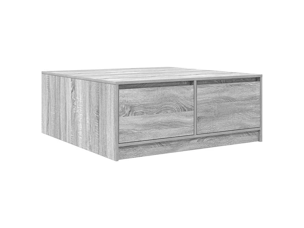 Mesa de centro con cajones Sonoma gris 100x100x40 cm