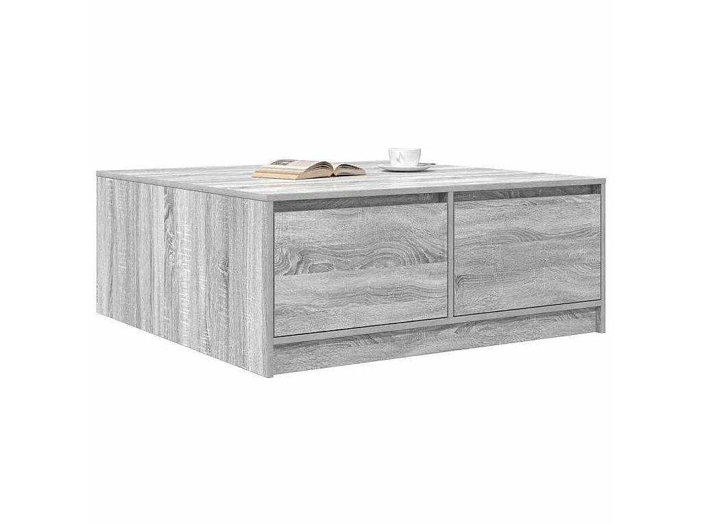 Mesa de centro con cajones Sonoma gris 100x100x40 cm
