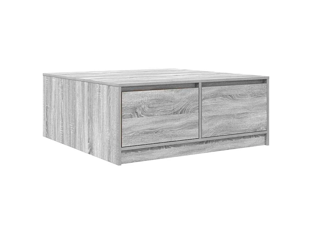 Mesa de centro con cajones Sonoma gris 100x100x40 cm