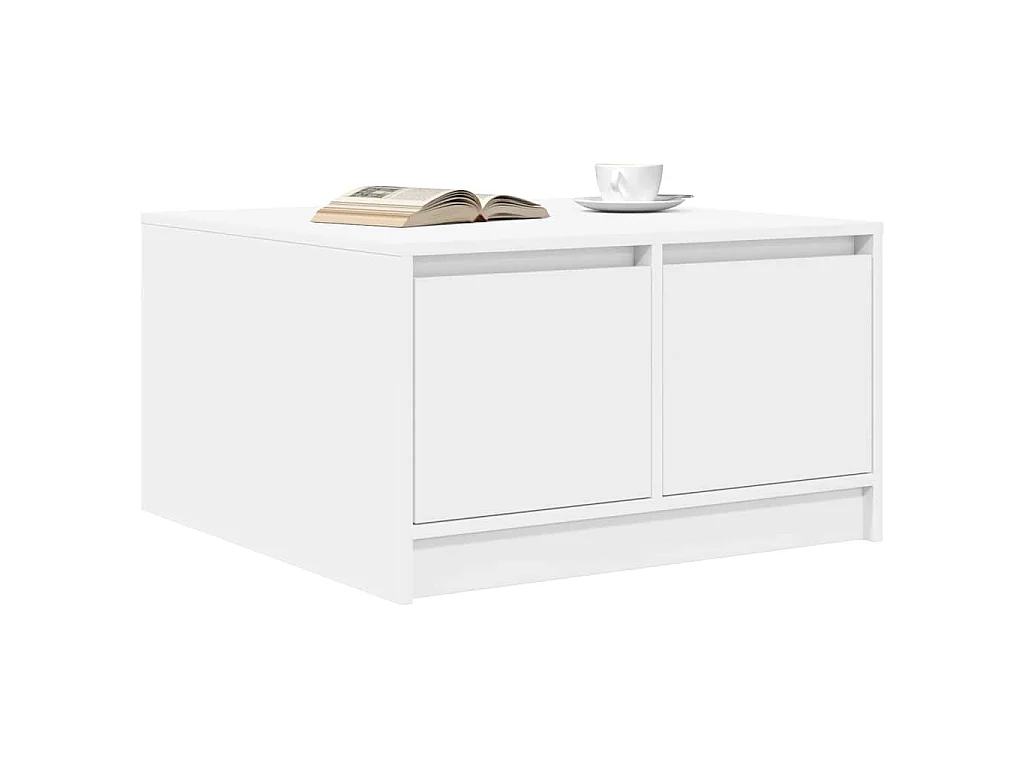 Mesa de centro com gavetas 70,5x70x40 cm branco