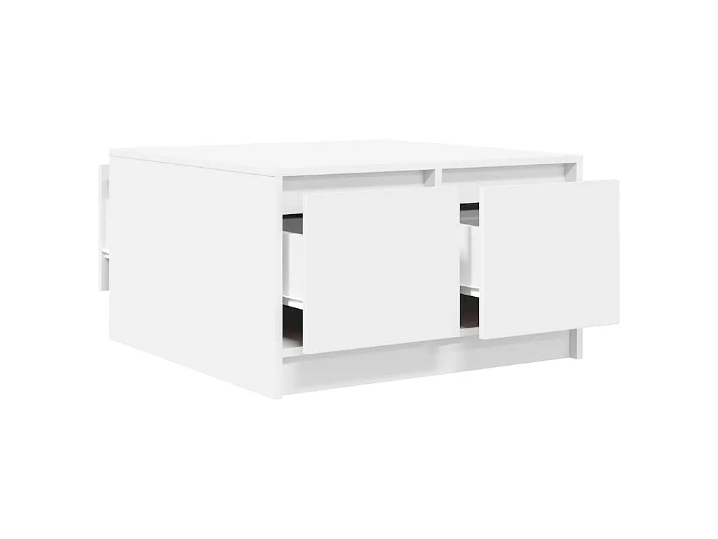 Mesa de centro com gavetas 70,5x70x40 cm branco
