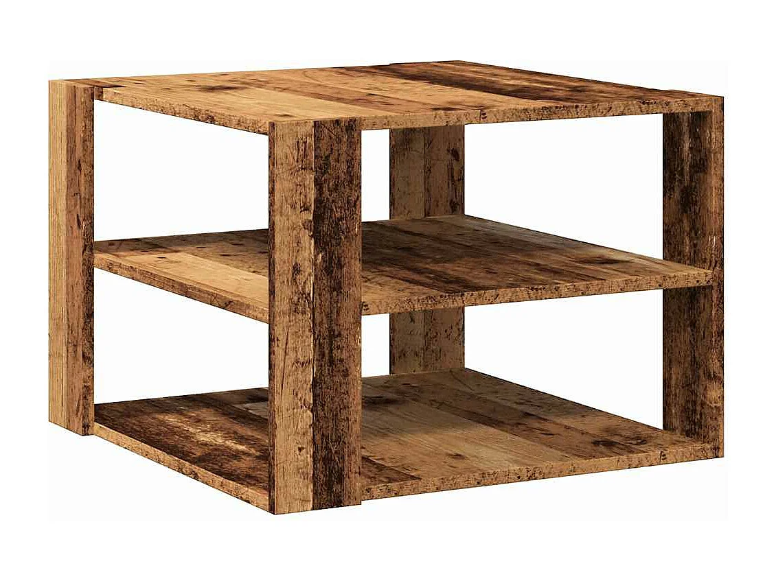 Salontafel 58x58x40 cm bewerkt hout oud houtkleurig