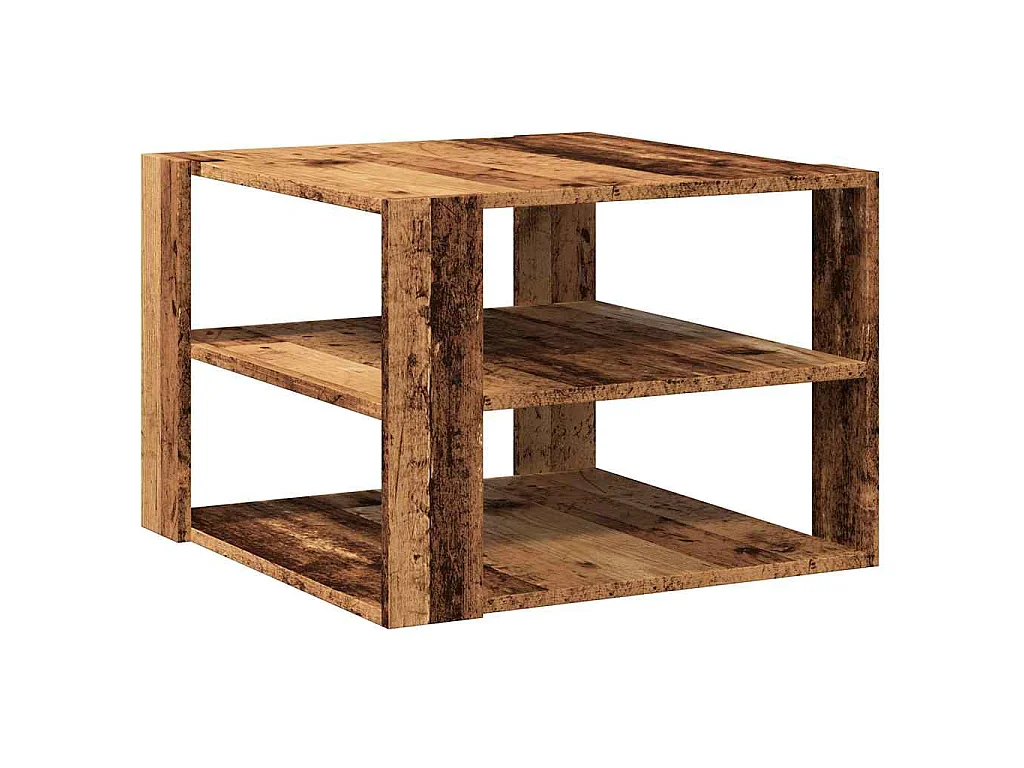 Salontafel 58x58x40 cm bewerkt hout oud houtkleurig