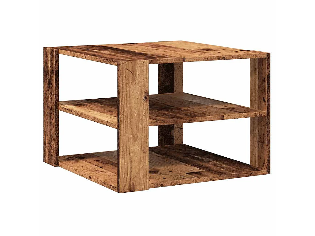 Salontafel 58x58x40 cm bewerkt hout oud houtkleurig