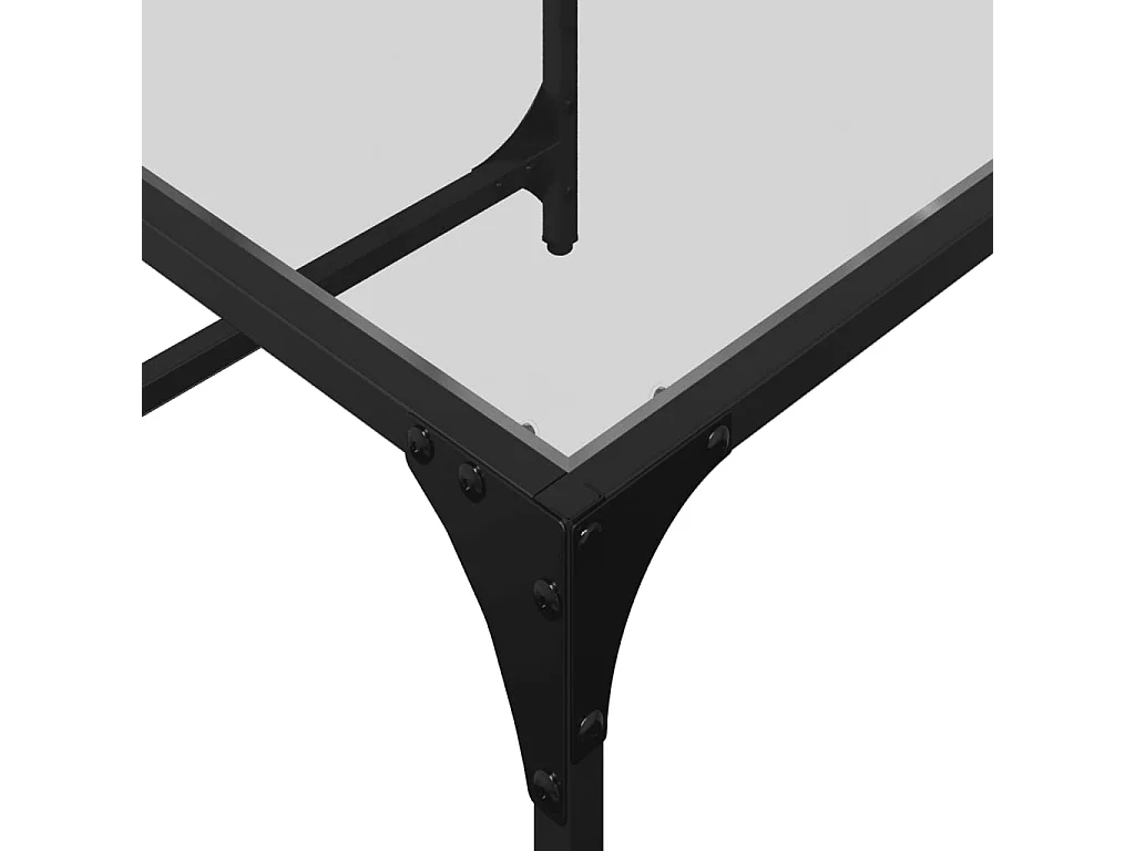 Tables basses gigognes 2 pcs dessus en verre transparent acier
