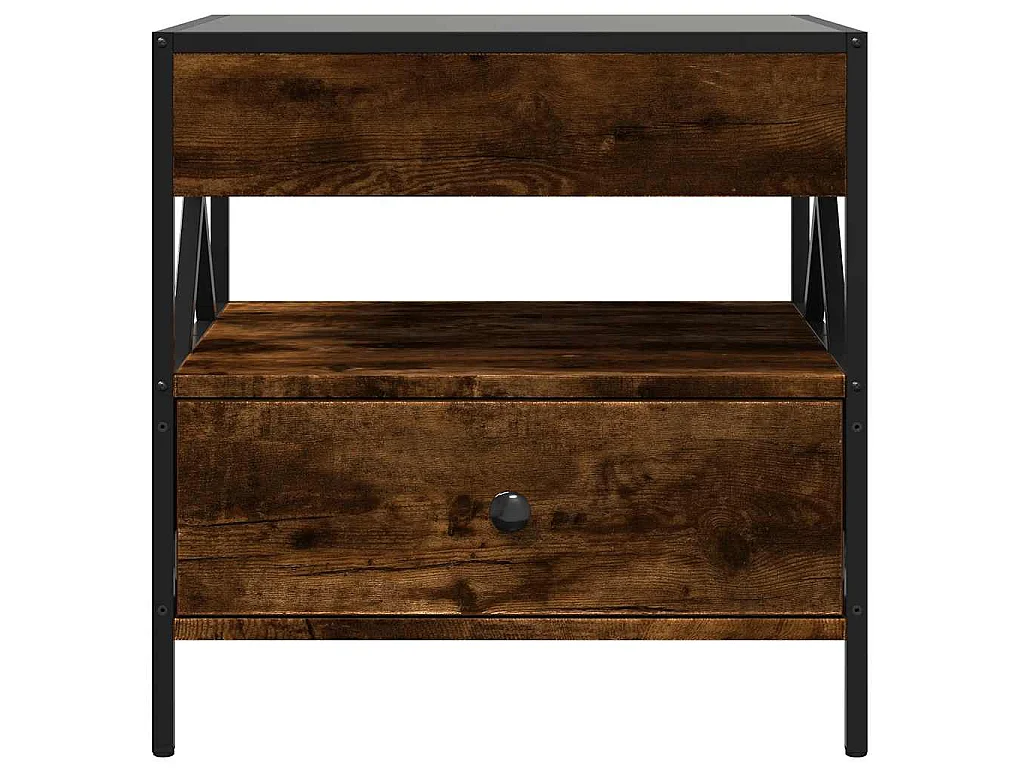 Mesa de centro luzes LED Infinity 50x50x51 cm carvalho fumado
