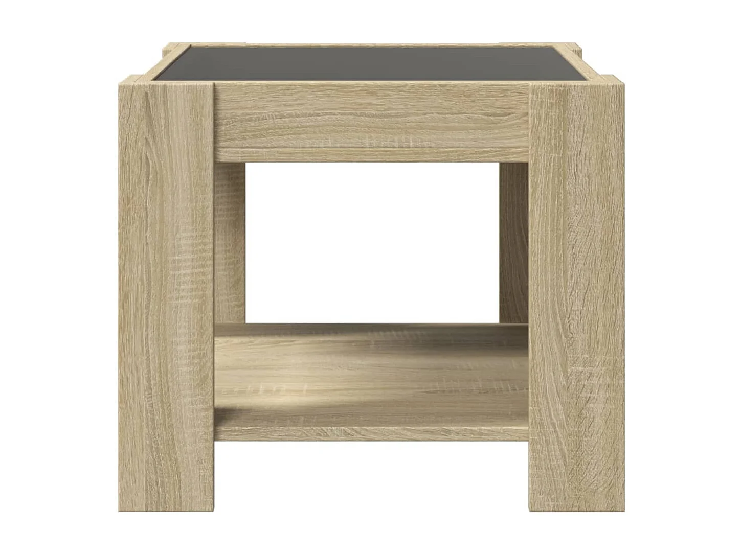 Table basse avec LED chêne sonoma 53x53x45 cm bois d'ingénierie