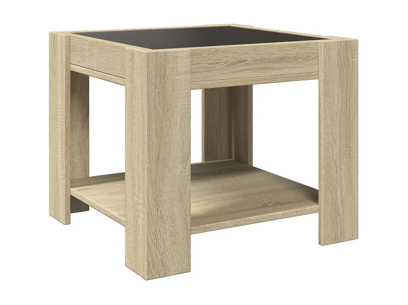 Table basse avec LED chêne sonoma 53x53x45 cm bois d'ingénierie