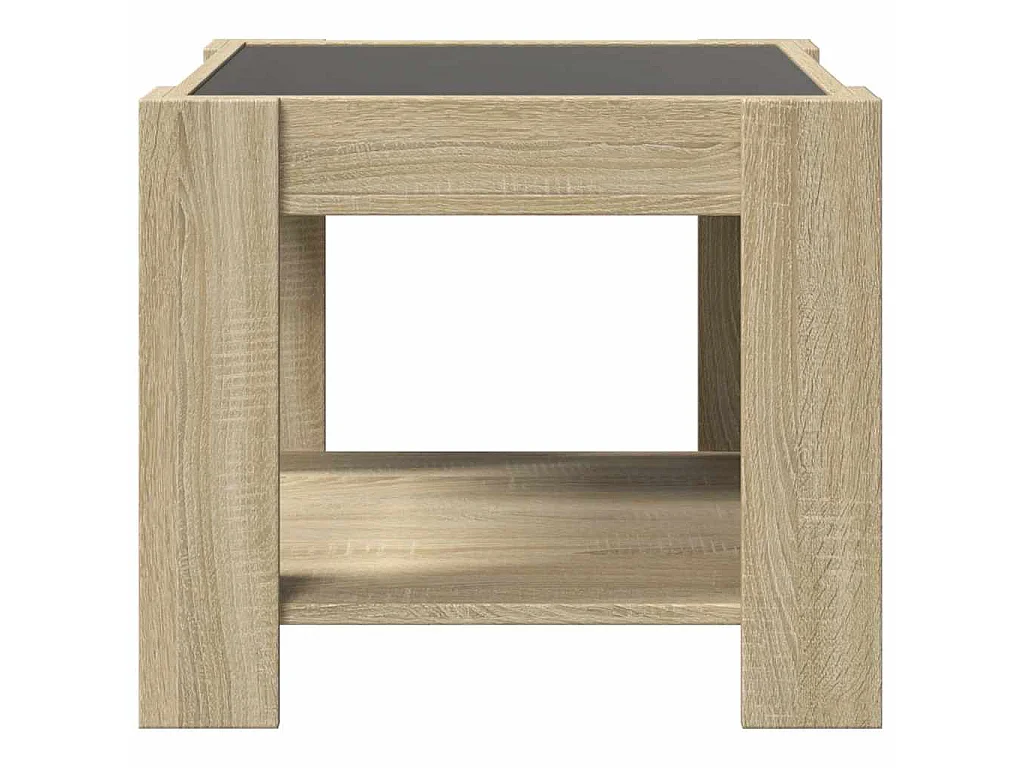 Table basse avec LED chêne sonoma 53x53x45 cm bois d'ingénierie