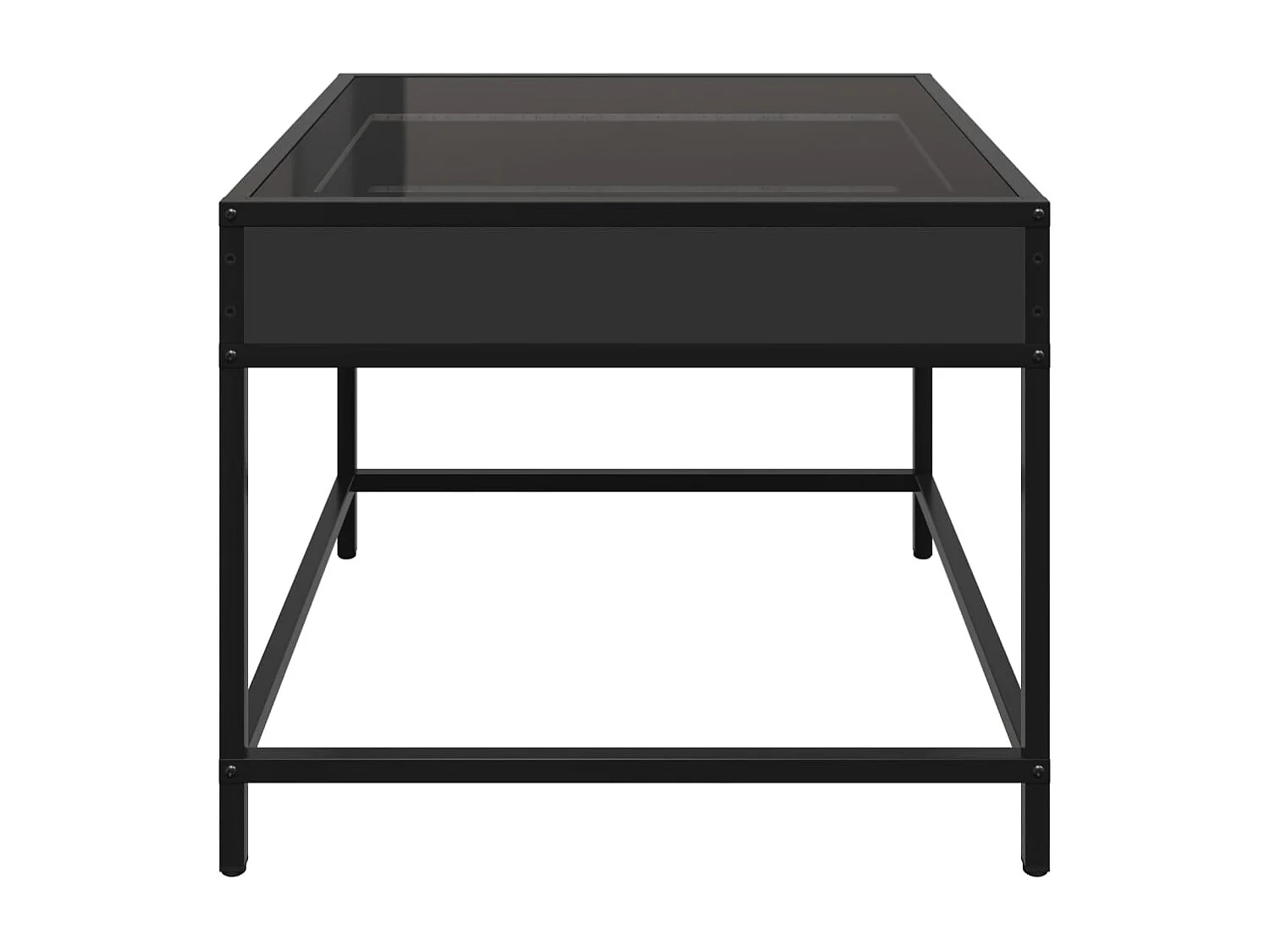 Table basse avec LED Infinity noir 50x50x41 cm