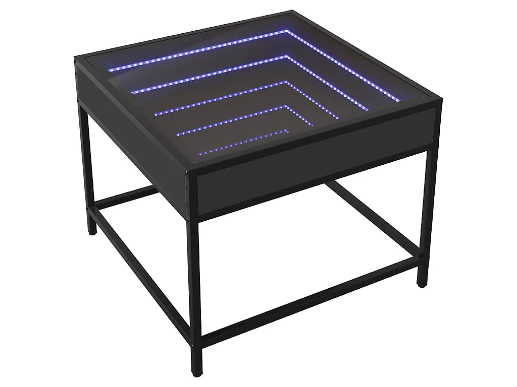 Mesa de centro con Infinity LED negro 50x50x41 cm