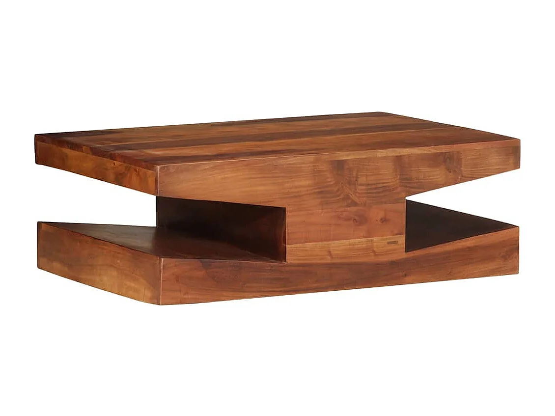 Mesa de centro de madera maciza 90x60x30 cm acacia