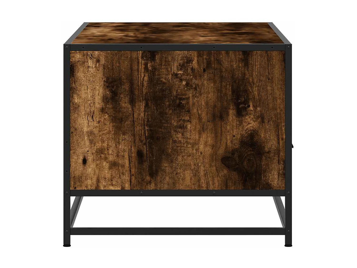 Tavolino Rovere Fumo 100x50x45cm in Legno Multistrato e Metallo