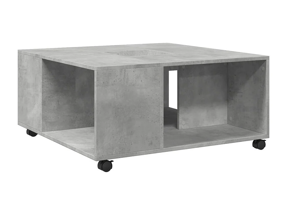 Salontafel 80x80x40 cm bewerkt hout betongrijs