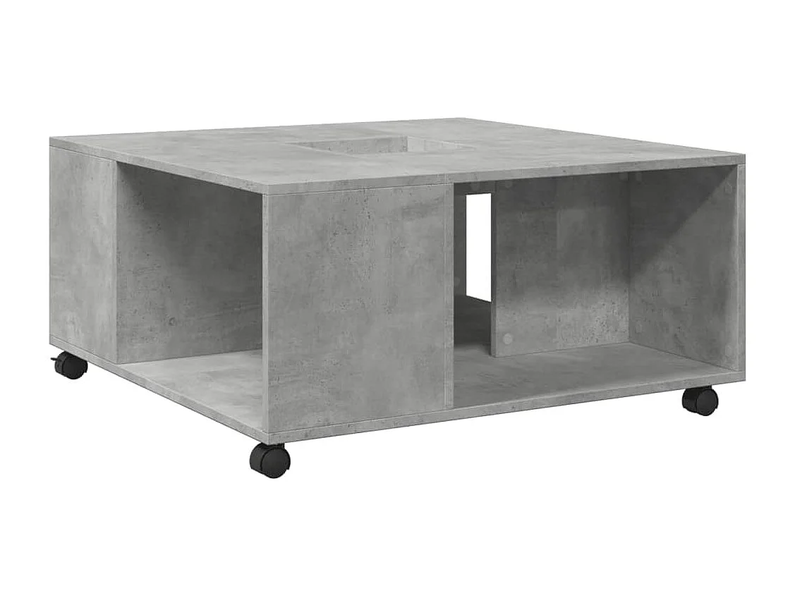 Salontafel 80x80x40 cm bewerkt hout betongrijs