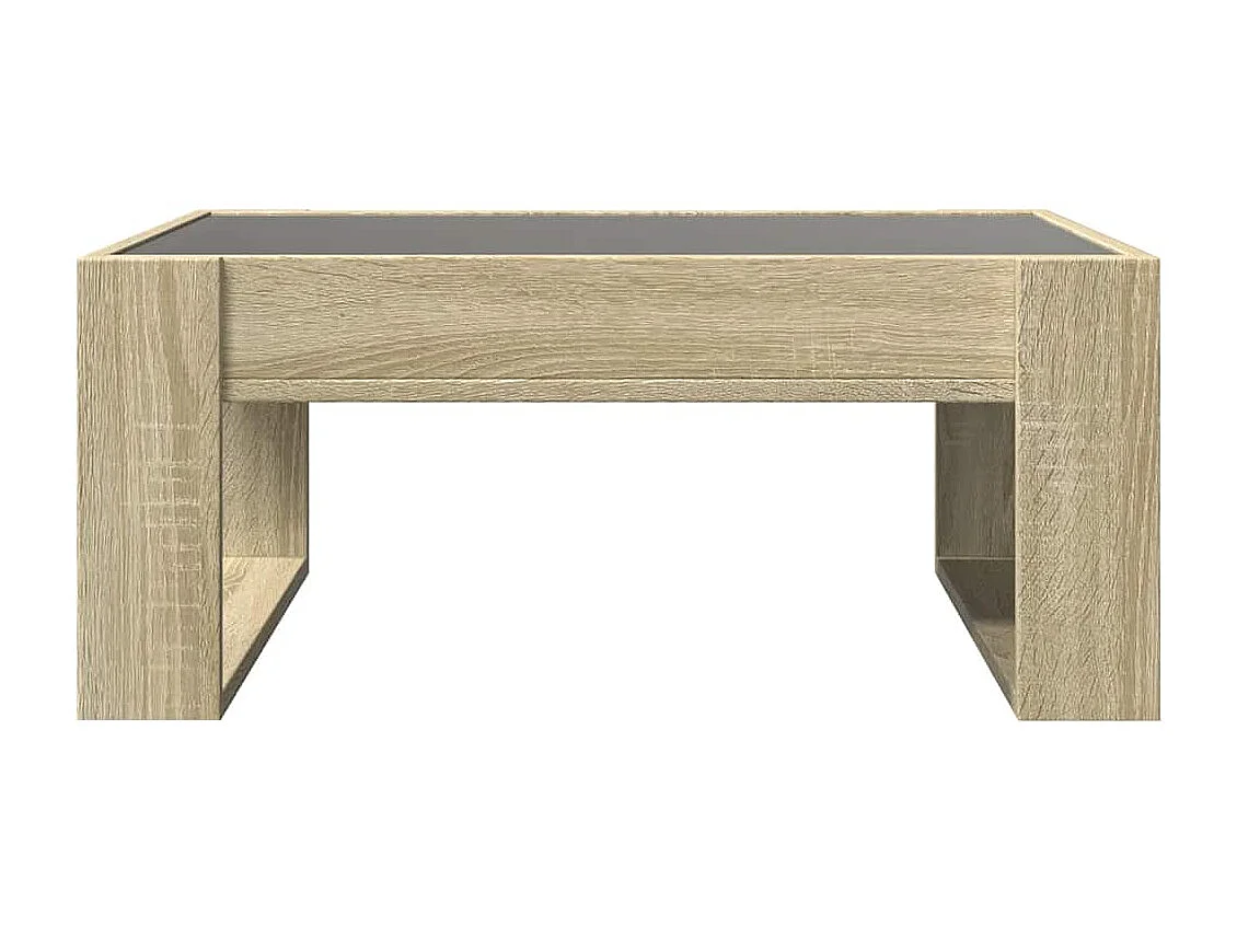 Mesa de centro luzes LED Infinity 70x53x30 cm carvalho sonoma