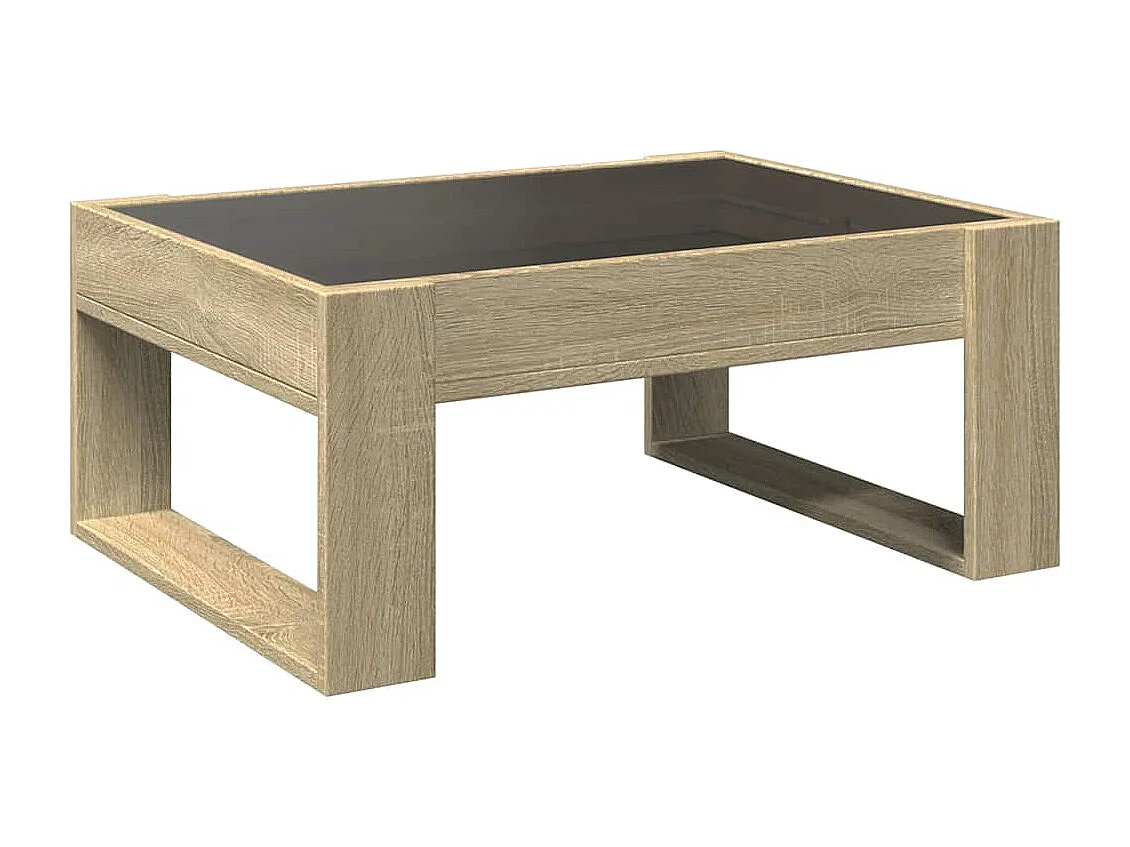 Mesa de centro luzes LED Infinity 70x53x30 cm carvalho sonoma