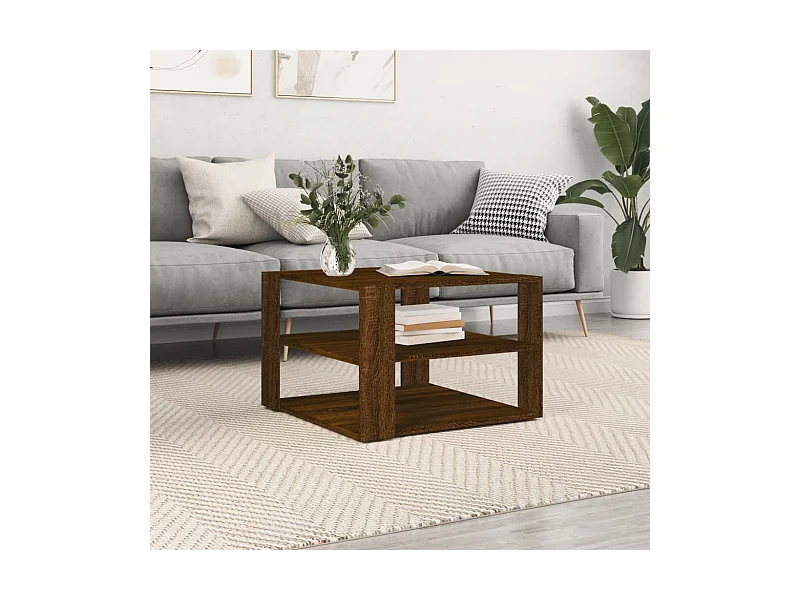 Couchtisch Braun Eichen-Optik 59,5x59,5x40 cm Holzwerkstoff