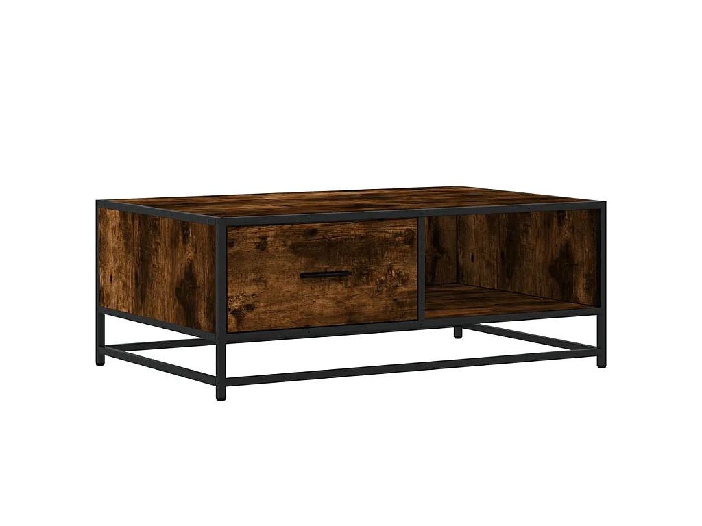 Mesa de centro 90x57x35 cm deriv. madeira/metal carvalho fumado