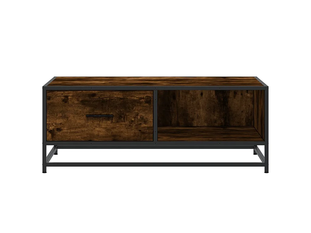 Mesa de centro 90x57x35 cm deriv. madeira/metal carvalho fumado