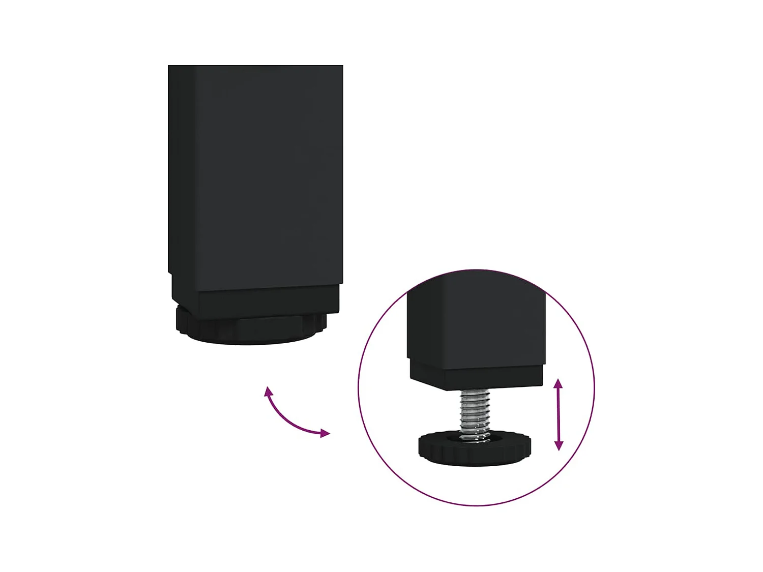 Tables basses gigognes 2 pcs dessus en verre noir acier