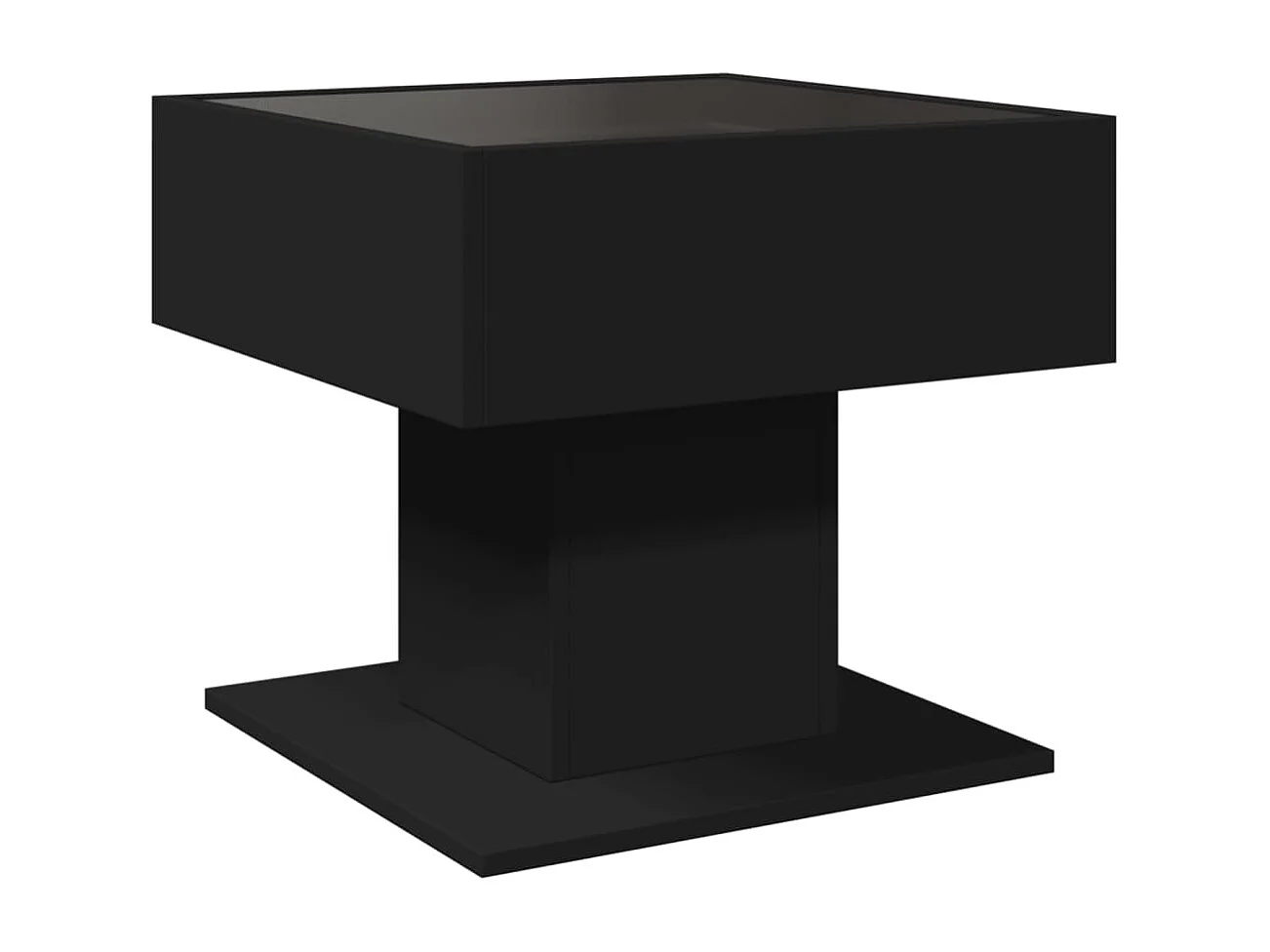 Table basse avec LED noir 50x50x45 cm bois d'ingénierie