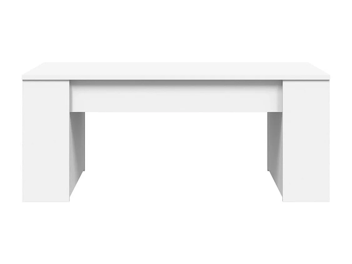 Tavolino da Salotto Bianco 102x55x42 cm in Legno Multistrato
