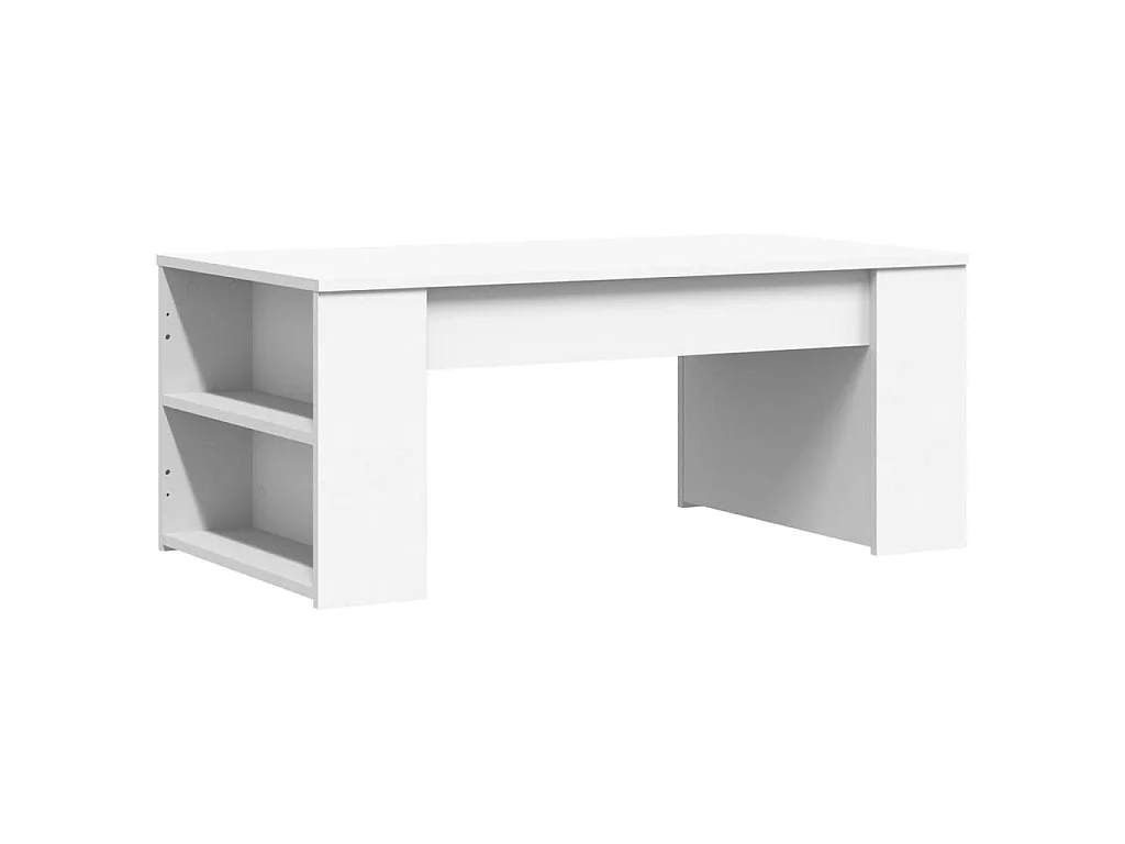 Tavolino da Salotto Bianco 102x55x42 cm in Legno Multistrato