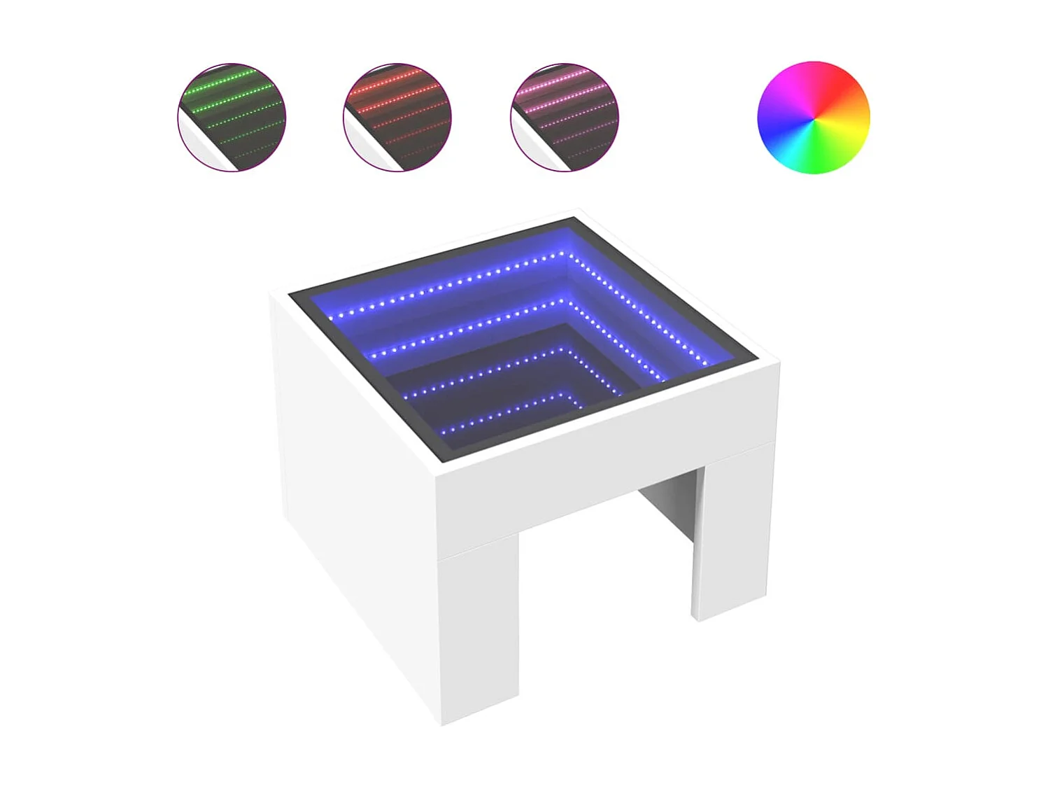 Couchtisch mit Infinity-LED Weiß 40x40x30 cm