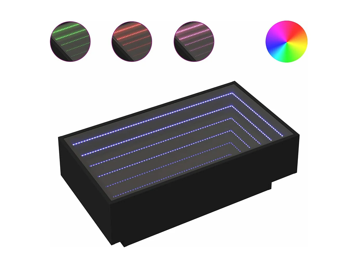 LED-Couchtisch Schwarz 90x50x30 cm Holzwerkstoff