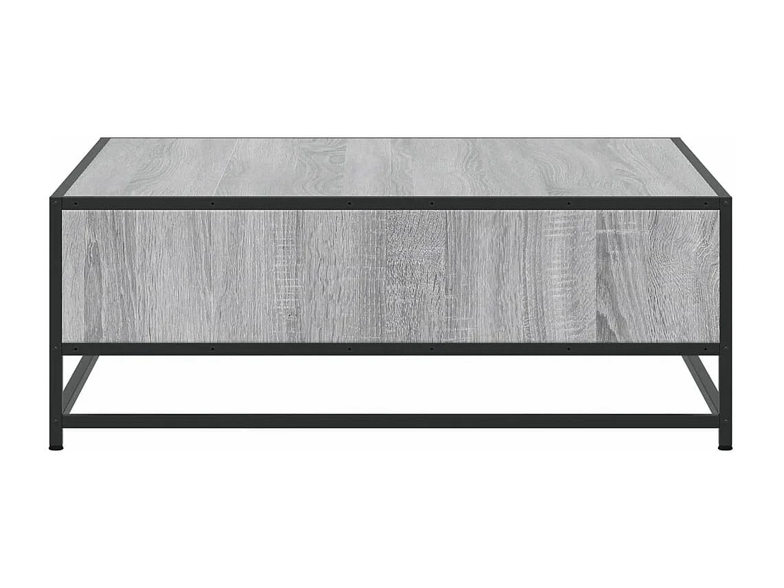 Table basse sonoma gris 80x80x30 cm bois d'ingénierie et métal