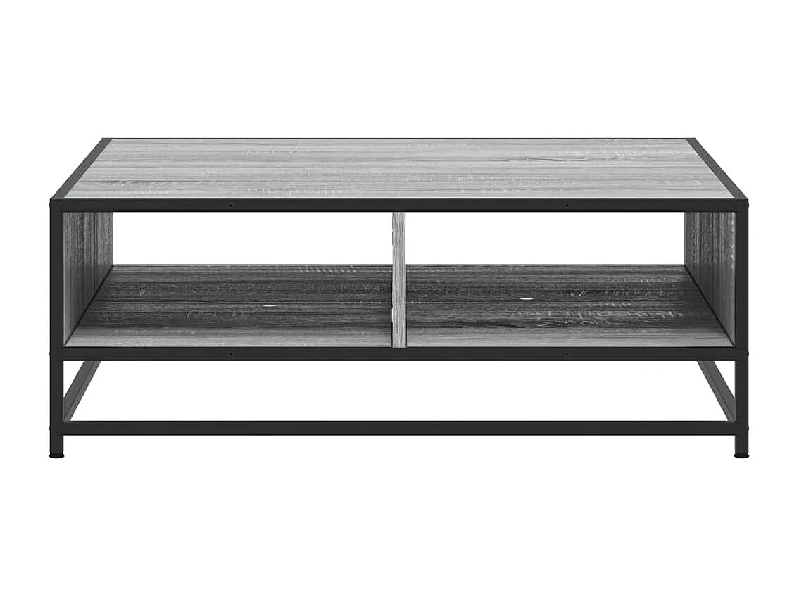 Tavolino Grigio Sonoma 80x80x30 cm in Truciolato e Metallo