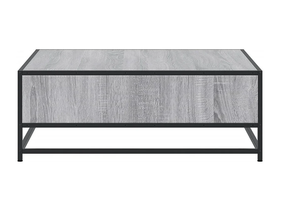 Tavolino Grigio Sonoma 80x80x30 cm in Truciolato e Metallo