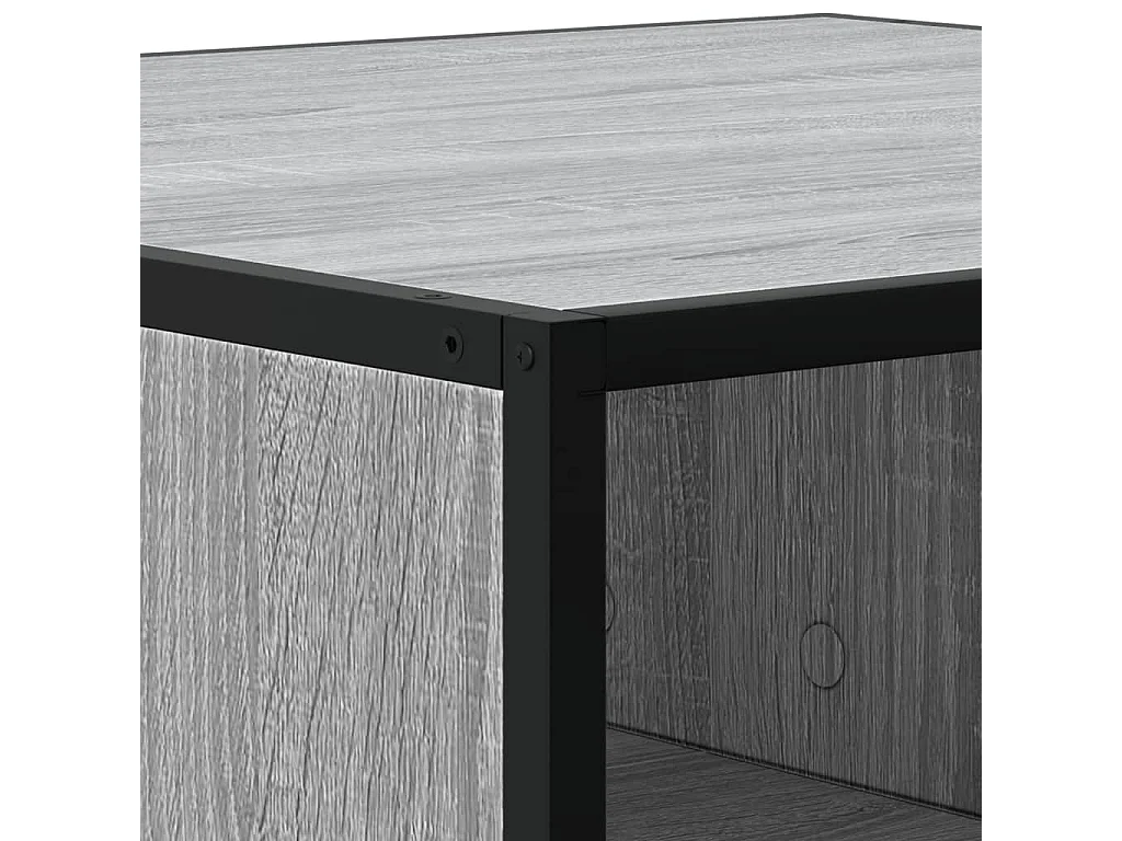 Tavolino Grigio Sonoma 80x80x30 cm in Truciolato e Metallo
