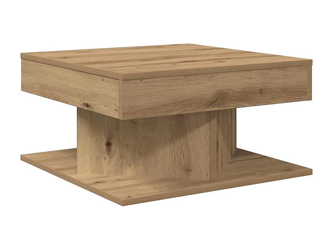 Tavolino Salotto Rovere Artigianale 55x55x30 cm in Truciolato