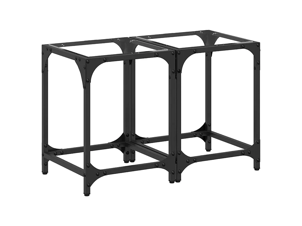 Tables basses avec dessus en verre transparent 2 pcs acier