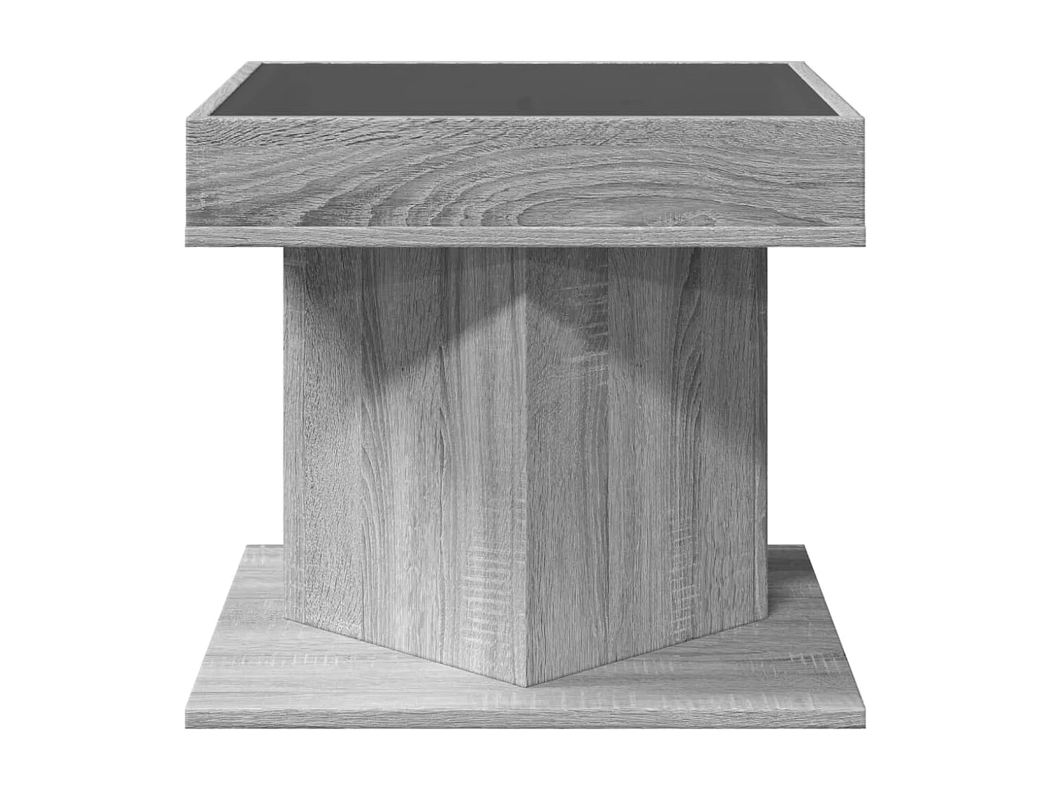 LED-Couchtisch Grau Sonoma 50x50x45 cm Holzwerkstoff