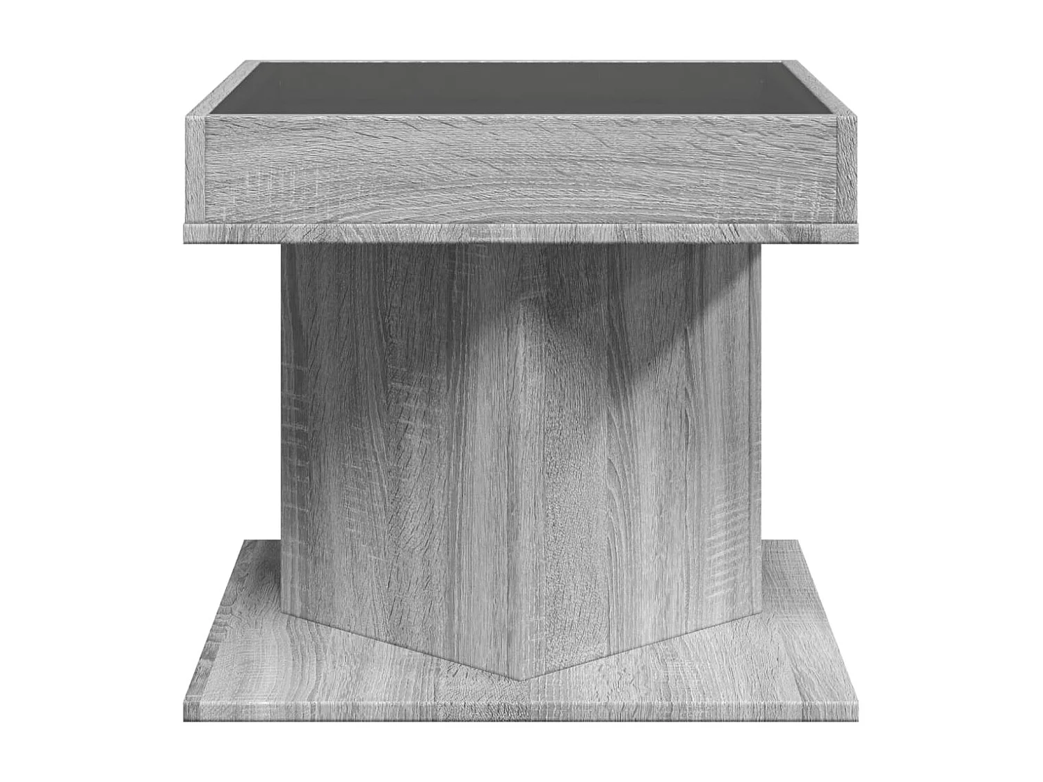 LED-Couchtisch Grau Sonoma 50x50x45 cm Holzwerkstoff