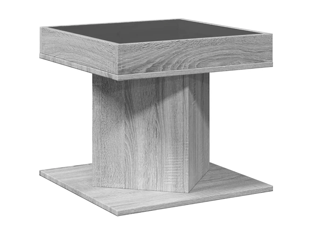 LED-Couchtisch Grau Sonoma 50x50x45 cm Holzwerkstoff