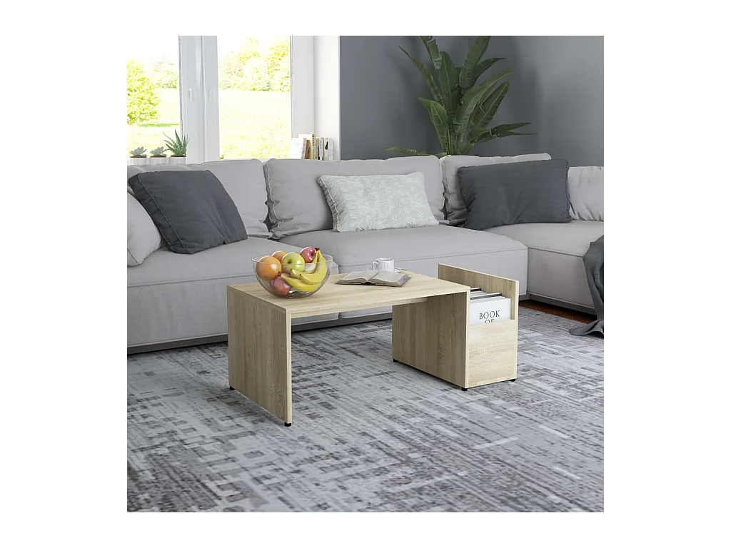 Tavolino da Salotto Rovere Sonoma 90x45x35 cm Legno Multistrato