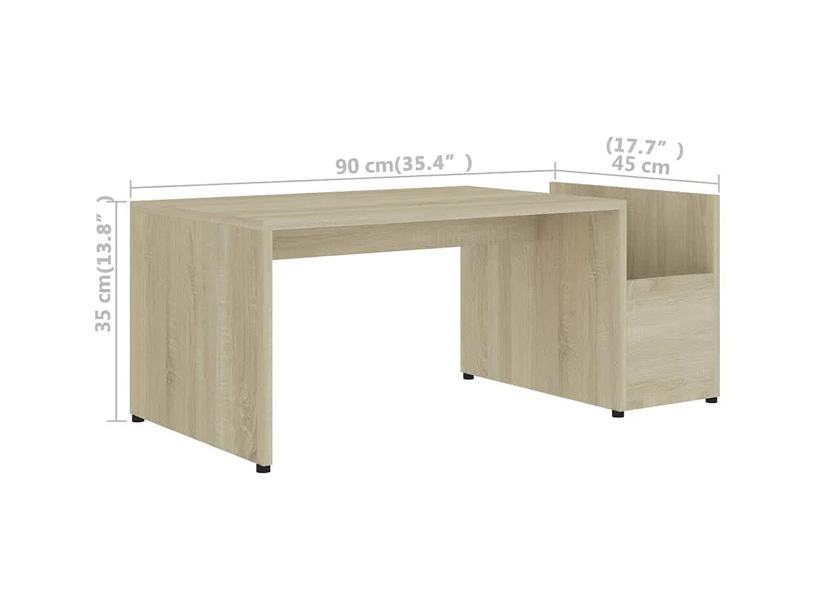 Table basse Chêne sonoma 90x45x35 cm bois d’ingénierie
