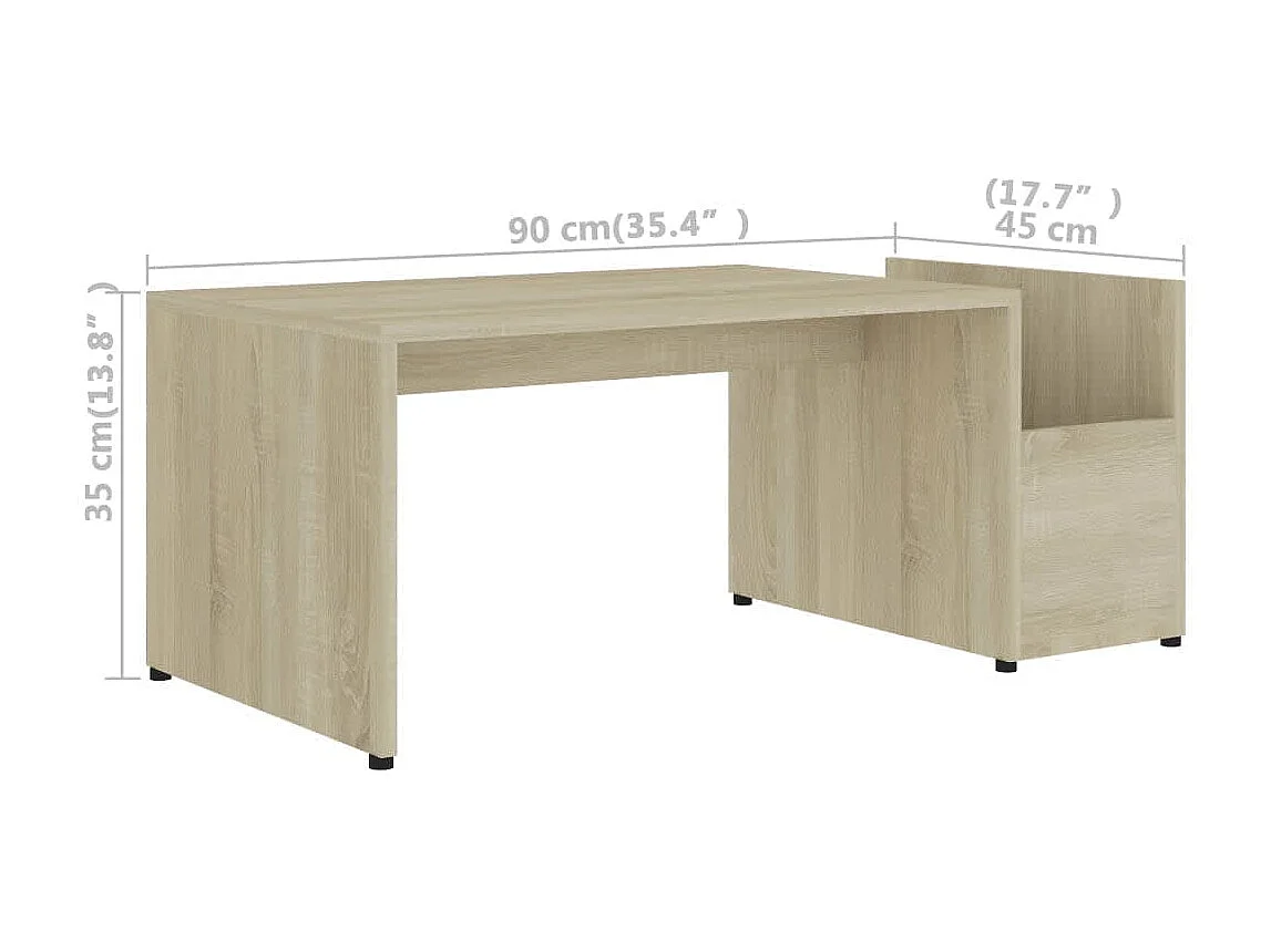 Table basse Chêne sonoma 90x45x35 cm bois d’ingénierie