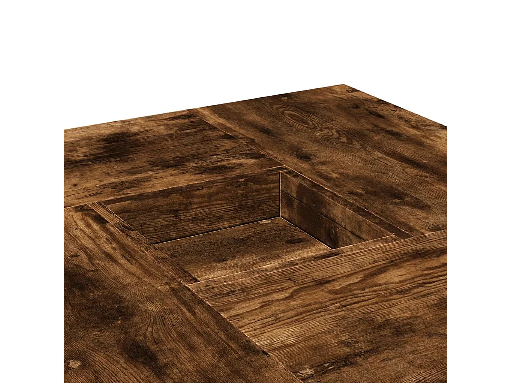 Table basse chêne fumé 80x80x40 cm bois d'ingénierie