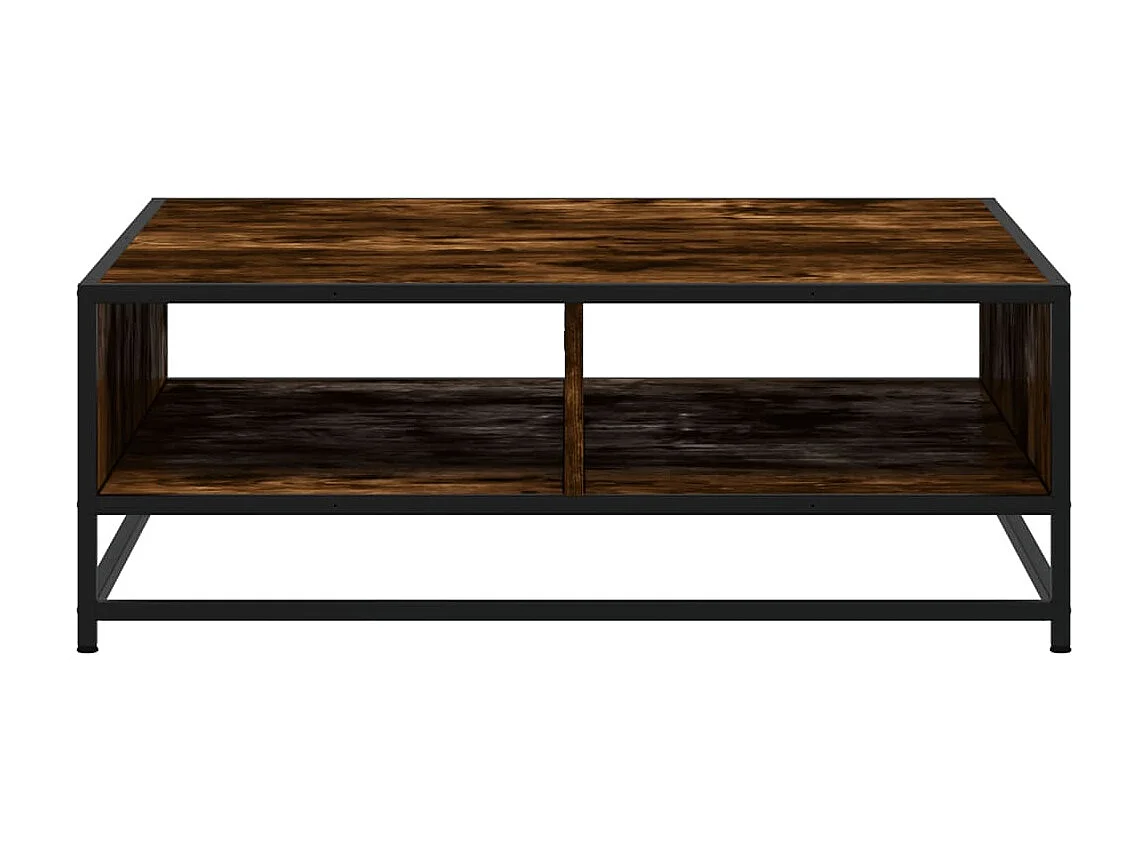 Tavolino Rovere Fumo 80x80x30 cm in Truciolato e Metallo