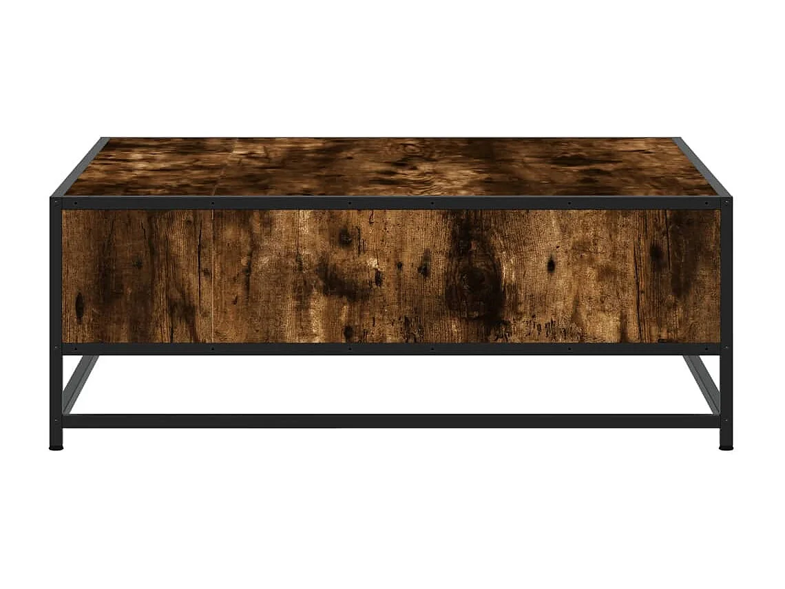 Tavolino Rovere Fumo 80x80x30 cm in Truciolato e Metallo