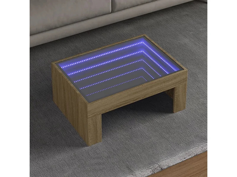 Mesa de centro con Infinity LED roble Sonoma 70x50x30 cm