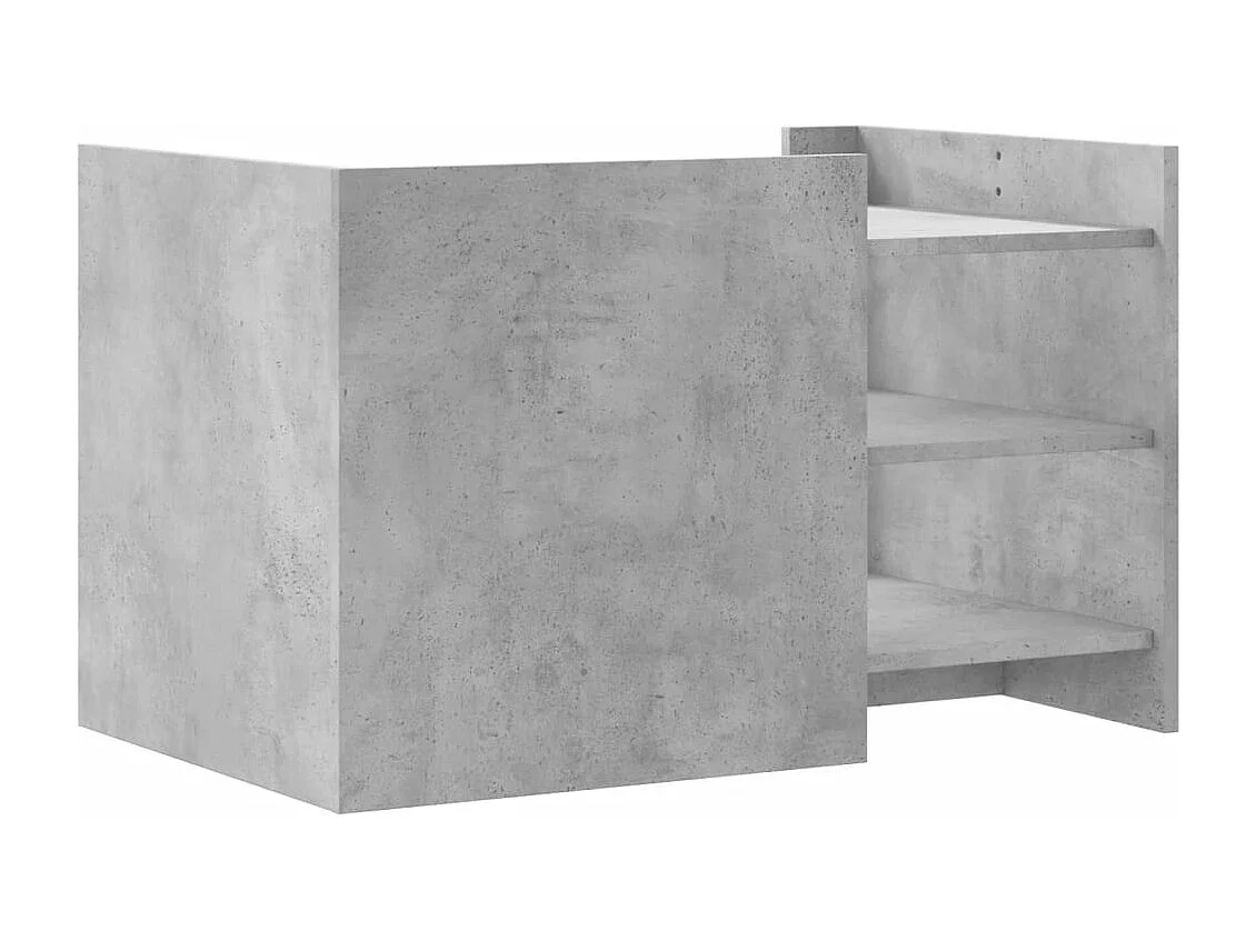 Table basse gris béton 80x50x50 cm bois d'ingénierie