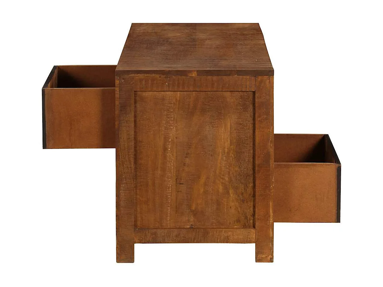 Table basse avec 2 tiroirs 90x40x50 cm bois solide de manguier