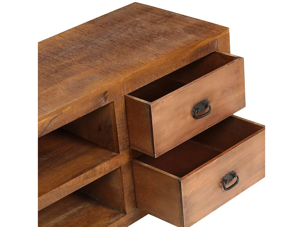 Table basse avec 2 tiroirs 90x40x50 cm bois solide de manguier