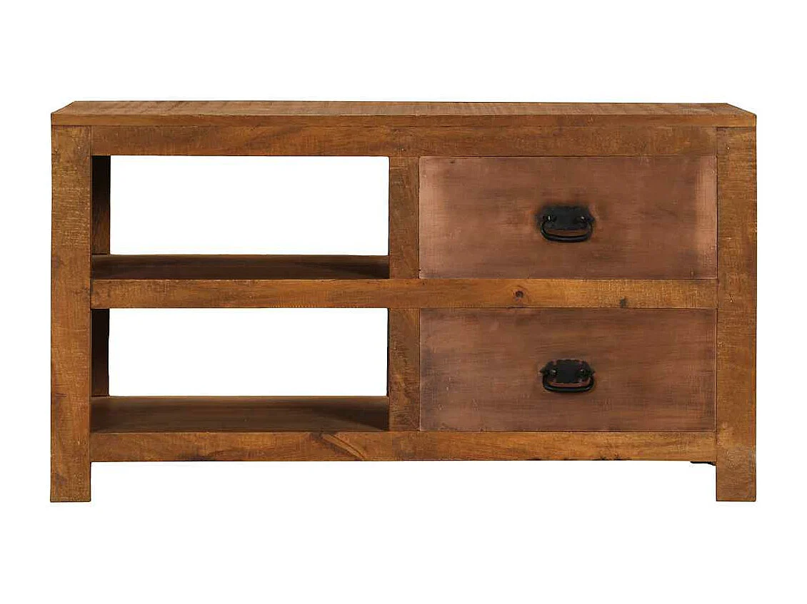 Table basse avec 2 tiroirs 90x40x50 cm bois solide de manguier